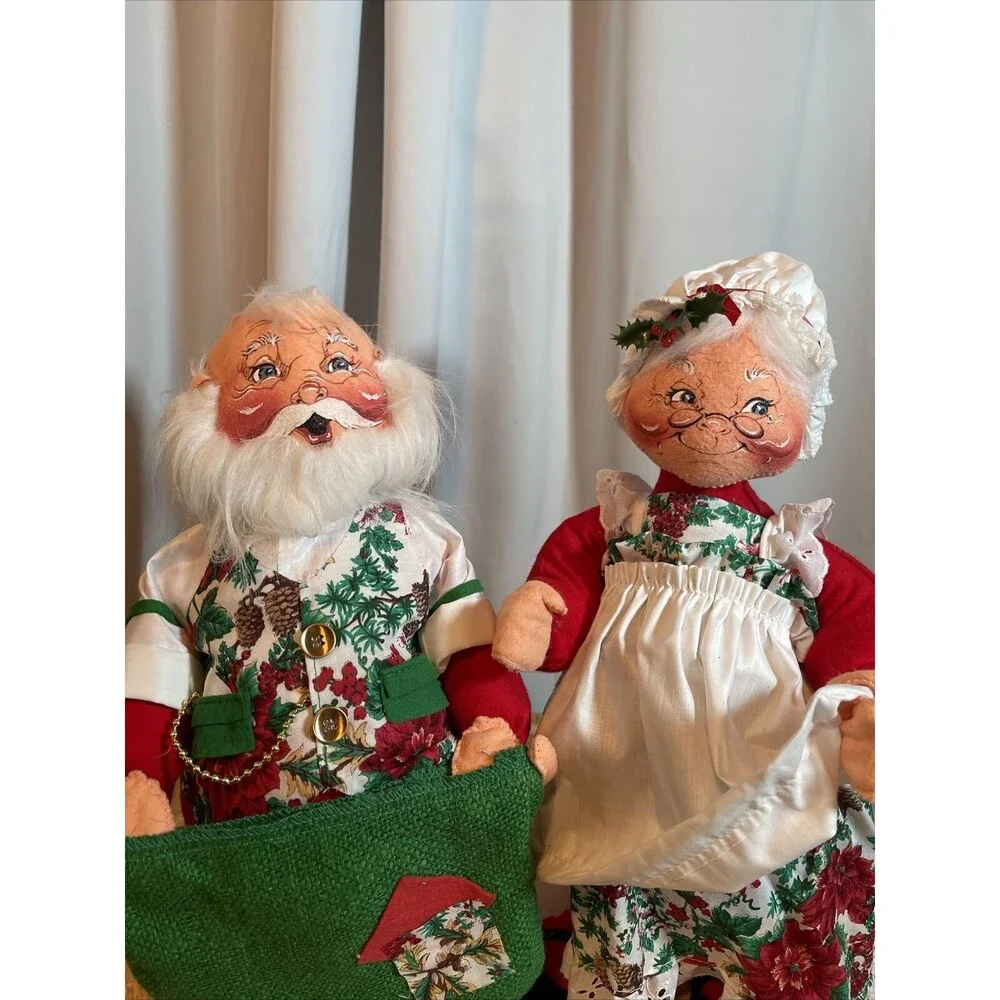 Annalee 18” Vintage 1994 Mr & Mrs Santa Clause Cardholder Bag With Orginal Tags